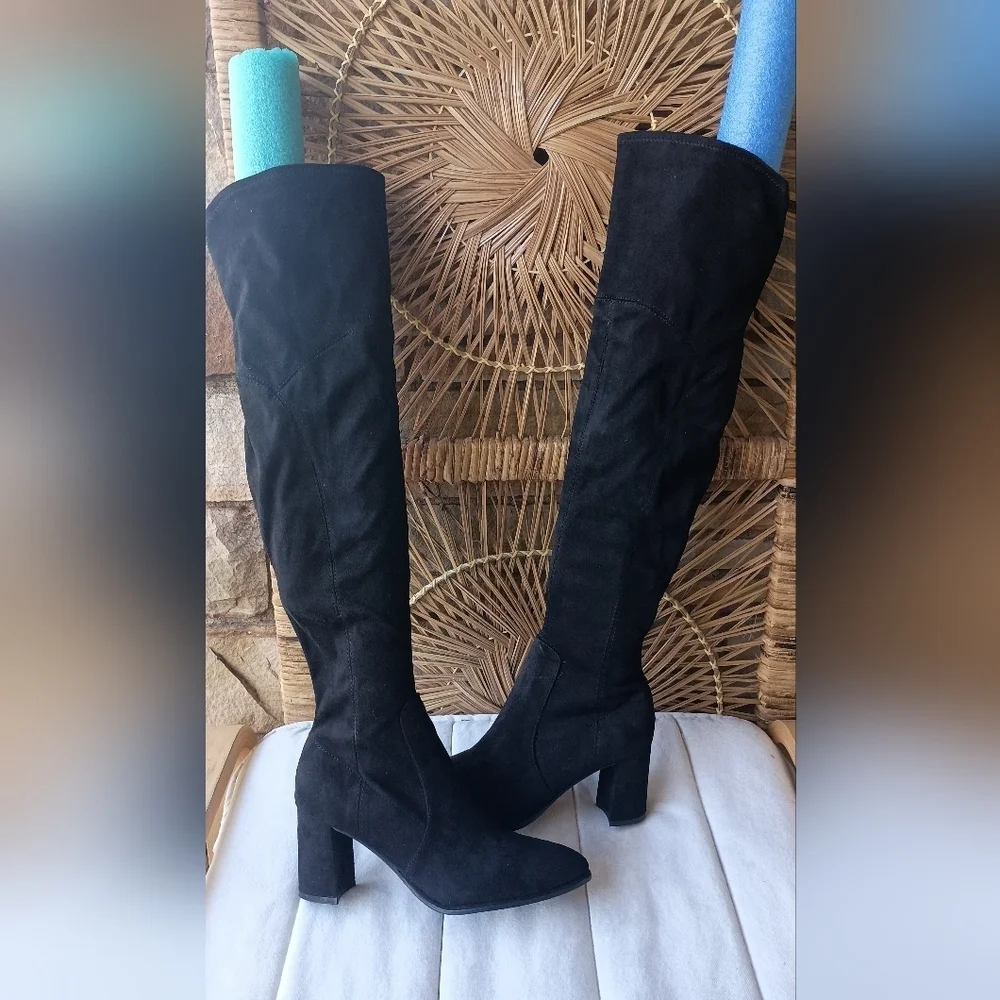 Marc Fisher Elegant Black Suede Material Women's Knee-High Boots_7